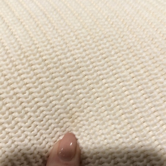 TALBOTS Petite ivory colored, split cowl neck sweater. Size L - Picture 5 of 5